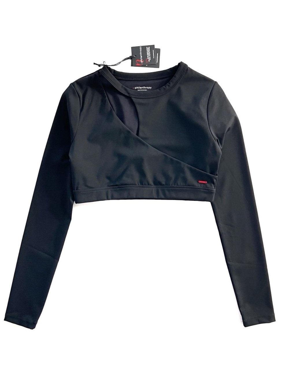 n: philanthropy Roxbury Cutout Cropped Top in Black Medium New
